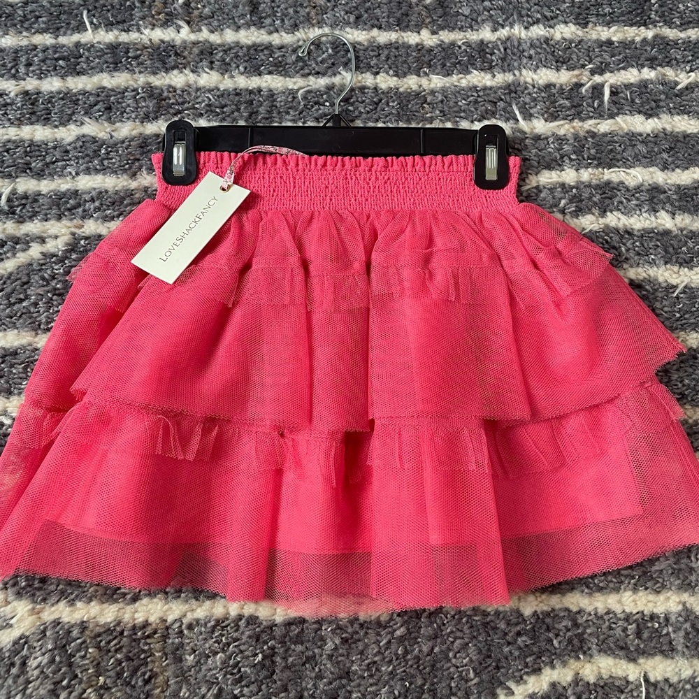 love shack fancy billie skirt in pink passion 12y